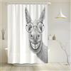 arteneur Tenda da Doccia Antimuffa 180x200cm Asino Hipster | Tessuto riciclato, OEKO-TEX 100, lavabile 40°C, oscurante, impermeabile, orlo appesantito, con 12 anelli riciclati