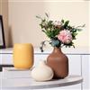 QBMYCN Set di 3 vasi in Ceramica,vasi in Ceramica per la Decorazione Domestica,Vaso Decorativo per Erba di Pampa e Fiori secchi,Decorazione per l'ingresso (Caffè,Giallo,Carnagione)