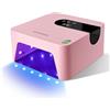 JODSONE Lampada Unghie LED UV, U V Mini lampada per unghie ricaricabile portatile con 3 timer e schermo LCD per Nail Dryer Gel Rosa