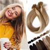 SEGO Extension Capelli Veri Cheratina Dura 100 Ciocche 50g U Tip Nail Invisibili 100% Remy Human Hair Naturali Indiani 35cm #27 Biondo Scuro