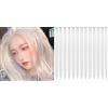 Fgnuay 12 pz Estensioni dei capelli lisci di colore Clip da 22 pollici Clip sintetica nelle estensioni dei capelli Punti salienti del partito Clip sintetica in posticcio lungo per le donne (bianco)