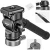 NEEWER Testa Fluida per Treppiede con Base di Livellamento +/-10°, Testa Video Pan Inclinabile con Piastra QR Arca, Maniglia Telescopica, Panno Pulizia per Videocamera Fotocamera DSLR, Max 4kg, GM27