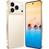 WMDMJT Telefono I17 Pro Max 5G - 16 GB di RAM, 1 TB di spazio di archiviazione | Display AMOLED da 7,3 1440x3120 | Fotocamera Pro da 108 MP e 72 MP | Batteria da 8000 mAh | Snapdragon 8Gen4,Gold-1TB