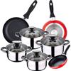 Batteria 8pz in acciaio inox adatta per induzione + 3 pentole 16/20/24 cm SAN IGNACIO