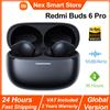 Xiaomi Auricolare Bluetooth wireless Xiaomi Redmi Buds 6 Pro, audio ad alta risoluzione con LDAC, cancellazione attiva del rumore da 55 dB, BT5.3, versione globale - RedBudBlack