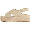 Tommy Hilfiger Donna Espadrillas Wedge Denim Platform Sandal con Plateau, Beige (Horseradish), 40