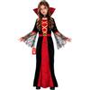 Morph Costume Vampira Bambina, Costume Halloween Bambina | Abito Rosso e Nero & Collana Choker in Pizzo, Maniche a Ragnatela, Perfetto per Halloween, Ideale per il Gioco di Ruolo