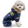 Selmai, cappotto invernale intero per cani di piccola taglia in pile, stile aviatore, con cappuccio, impermeabile