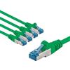 goobay 66056 - Cavo di rete CAT 6A in set da 5 cavi patch schermati S/FTP/CU, PiMF, LSZH/Cat 6a con 10 Gbit/verde/5 x 1 m
