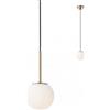 Redo Group Italia Srl Lampadario a sospensione Niva oro satin e nero sfera bianco opale d.15 cm 1XE14 EDO01-2623/20