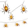 MIJOMA Catena luminosa a LED a ragno, 165 cm, 10 LED a luce bianca calda, per Halloween, funzionamento a batteria, luci per feste con interruttore on/off, per interni ed esterni