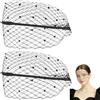 GORGECRAFT 2 pezzo Velo A Rete Fascia per Capelli Nero Poliestere Velo Da Sposa Da Sposa Fascinator Vintage Fascia In Pizzo A Rete Tea Party Copricapo con Velo e Perline di Plastica per Le Donne