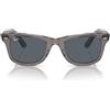 Ray-Ban Occhiali da Sole RB2140 1355R5 Wayfarer Grigio Trasparente/Blu Unisex