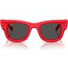 Ray-Ban Occhiali da Sole RB4940B 686187 Wayfarer Puffer X ASAP Rocky Rosso Con Strass/Ultra Black Unisex