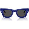 Ray-Ban Occhiali da Sole RB4940B 686087 Wayfarer Puffer X ASAP Rocky Blu Con Strass/Ultra Black Unisex 47/23/145