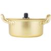 Cyrank Korea - Pentola per pasta color oro, ramyun coreano, in lega di alluminio, tradizionale Hot Pot con manico, con coperchio, in lega di alluminio, per pasta da zuppa (16 cm)