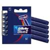 Gillette Blue Ii 5 Pezzi Rasoio Uomo 2 Lame Usa e Getta Con Striscia Lubrificante
