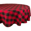 DII Buffalo Check Collection, Tovaglia classica per la fattoria, rotonda, 178 cm, colore: rosso e nero