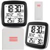 BERDSEN Stazione meteo con display BD-903, misurazione della temperatura esterna e interna, funzione di allarme snooze, alimentazione della batteria, sincronizzazione del tempo, argento