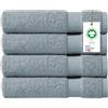 Delara Asciugamani in 100% cotone biologico, 650 g/m², asciugamano da bagno ad asciugatura rapida, confezione da 4, certificato GOTS, certificato Oeko-Tex Green, asciugamano da bagno in cotone
