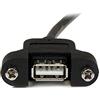 StarTech.com USBPNLAFAM2 Cavo Prolunga USB 2.0 per Montaggio a Pannello di Tipo A/A, F/M, 60 cm, Nero