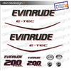 Adesivi motore marino fuoribordo Evinrude e-tec 200 cv H.O. baffi a due colori