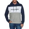JACK & JONES Felpa con cappuccio da uomo con stampa JWHLOGO Blocking Regular Fit Plus Size Felpa con cappuccio Pullover Verde Blu Beige Navy S M L XL XXL 3XL 4XL 5XL 6XL 7XL 8XL, Blazer blu marine, M