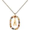 Collana lettera S in oro bianco 18k con diamanti, 1 cm | GV