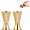 Beufee Cocktail Jigger Misurino in Acciaio Inossidabile, 2 Pezzi Oro Cocktail Jigger Bicchiere da Vino Tazza da Oncia Bere Strumenti di Misurazione di Liquidi per Bartending Misurazioni di Bevande(S)