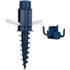 Sekey Base per Ombrellone - Picchetto per Ombrellone da Spiaggia con Trivella e Gancio, Supporto per Ombrellone per Aste da 22-32 mm, per Sabbia e Terra, Blu