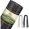 GARDENIX Tessuto Non Tessuto per Erbacce con 50 Ancore, 80 m² (0,8 m x 100 m), permeabile all'Acqua 110 g/m², Nero, Resistente ai Raggi UV, Protezione dalle Erbacce