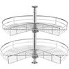 VEVOR Organizer Angolare Cromato 710 mm Forma di Rene, Sngolo Cieco Girevole 360° per Mobiletto Cucina, Ripiano Stoccaggio Regolabile Altezza 2 Livelli, Ripiano in Acciaio Carbonio per Angolo Mobile