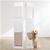 VEVOR Porta per Cani Scorrevoli in Vetro 1927-2049mm Altezza Regolabile, Porta per Animali in Vetro Temperato con Telaio in Alluminio Struttura a Cerniera, Sportello Serratura per Cani Taglia Grande