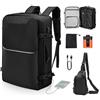 VEVOR Zaino da Viaggio Sottovuoto, 80 L, Zaino da Viaggio Espandibile Chiusura Sottovuoto e Pompa ad Aria, con Lucchetto Approvato TSA, Bagaglio a Mano Resistente all'Acqua, per Affari, Nero
