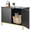 VEVOR Mobile per Lettiera per Gatti, Mobiletto per Lettiera Nascosta da 70 cm con Gambe e Maniglia in Metallo, Tavolino per Toilette per Gatti in Stile Moderno, per Camera da Letto e Soggiorno