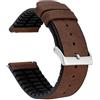 BARTON WATCH BANDS BARTON - Cinturino ibrido in pelle e gomma con barre a molla a sgancio rapido integrate, in acciaio inossidabile 316L, colore a scelta, cinturini per orologi da 18 mm, 20 mm e 22 mm