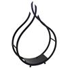 Vacchetti Portalegna Metallo Fiamma nero cm 54x19h79,5 di Vacchetti