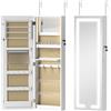 HOMCOM Specchio portagioie con LED da parete, con chiave, 37 x 10,5 x 108 cm, Bianco | Aosom Italy