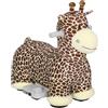 AIYAPLAY Giraffa cavalcabile, alimentazione a batteria, rivestimento lavabile, pedali, ruote silenziose, musica, 1,5-5 anni, Marrone | Aosom Italy