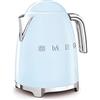 Smeg, Bollitore Elettrico KLF03PBEU 1,7 L, Filtro Anticalcare Lavabile, Autospegnimento di Sicurezza, Indicatore Livello di Acqua, Base Antiscivolo e Avvolgicavo Integrato, Potenza 2400W, Azzurro