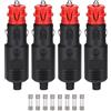 JIZZU Presa Accendisigari 12V, 4 Pezzi Presa Accendisigari 24V 10A, Spinotto Accendisigari 12V, Con Fusibile Sostituibile, Accendisigari Auto Per Auto, Camion, Moto E Apparecchiature Elettroniche