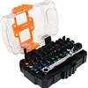 Machoman Set Inserti S2 31 Pezzi, Chiave a Cricchetto 72 Denti 1/4 | Inserti piatti Phillips stella esagonali, montaggio smontaggio, riparazione bici mobili garage