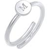 Elli Ring Women Letter M Basic Minimal Ajustable In 925 Sterling Silver