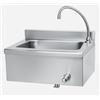 InoxLaser Sanitari LX1448 Lavamani inox a vasca trapezoidale con fascione completo di canna e rubinetto ginocchio