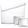 Pure Cotton Parure da letto 3 pezzi per 2 persone, copripiumino 260 x 240 cm e 2 federe 63 x 63 cm, 100% raso di cotone, 80 fili/cm², 120 GSM, certificato Oeko-TEX, Silhouette, bianco/bianco