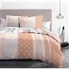 HOME LINGE PASSION Home Passion Parure Copripiumino 3 Pezzi ethnora Mandarino 100% 57 Fili, Cotone, Multicolore, 220 x 240 x 0,1 cm