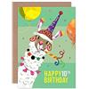 Wee Blue Coo Llama Party Birthday 10th Greetings Card Festa