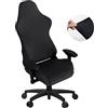 SARAFLORA Coprisedia da gioco elasticizzato, lavabile, per poltrona da computer, sedia girevole, sedia da gaming, sedia da computer (nero, XL)