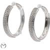 Orecchini oro bianco 18 kt 750 cerchi zirconi -654/VE-
