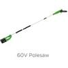 Greenworks Potatore ad asta 60v gd60ps senza batteria e caricabatteria